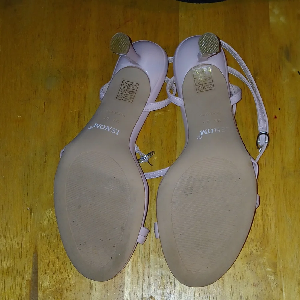 Isnom Elegant Pink Strappy Heels